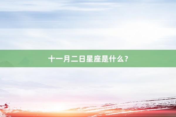 十一月二日星座是什么？